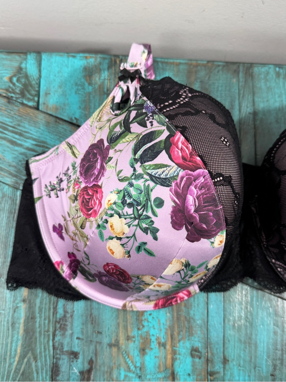 Torrid Lightly Lined Floral Lace Tshirt Bra Size 46D - Picture 6 of 13